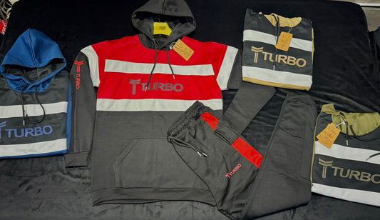 Turbo Luxe Premium Men’s Tracksuit – Black & Red Edition | FashifyAura