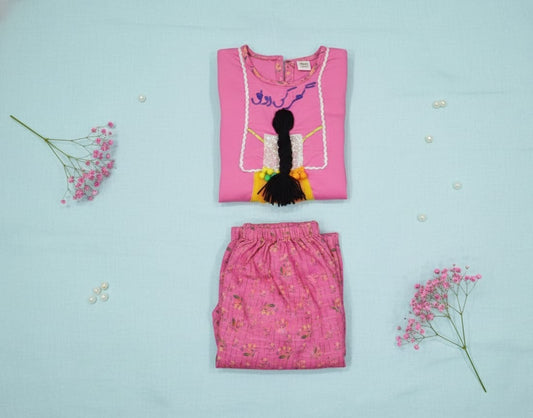 Customized Pink Khaddar Doll Dress | Ghar Ki Ronak Winter Outfit
