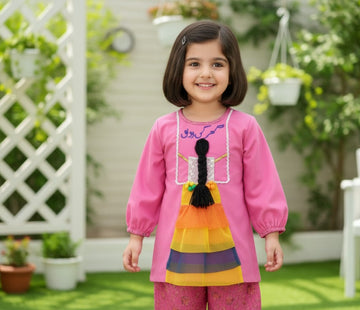 Customized Pink Khaddar Doll Dress | Ghar Ki Ronak Winter Outfit