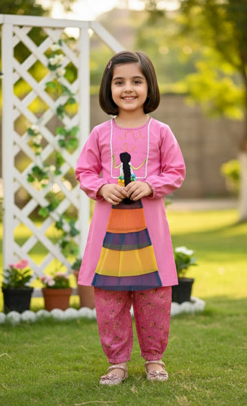 Customized Pink Khaddar Doll Dress | Papa Ki Pari Winter Outfit