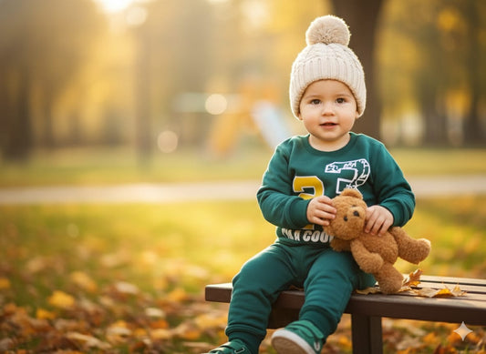 Green Fleece Tracksuit for Boys | “I’m a Cool Boy” Winter Outfit | Premium Kidswear Pakistan