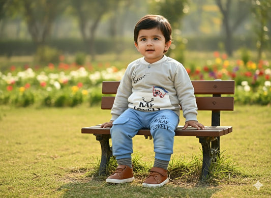 Mr. Bear Kay Lovely Winter Tracksuit for Kids | Soft & Cozy Fleece Outfit for Boys 1–3 Years